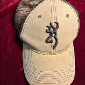 Embroidered Browning Buck Deer Logo Tan Trucker Hat